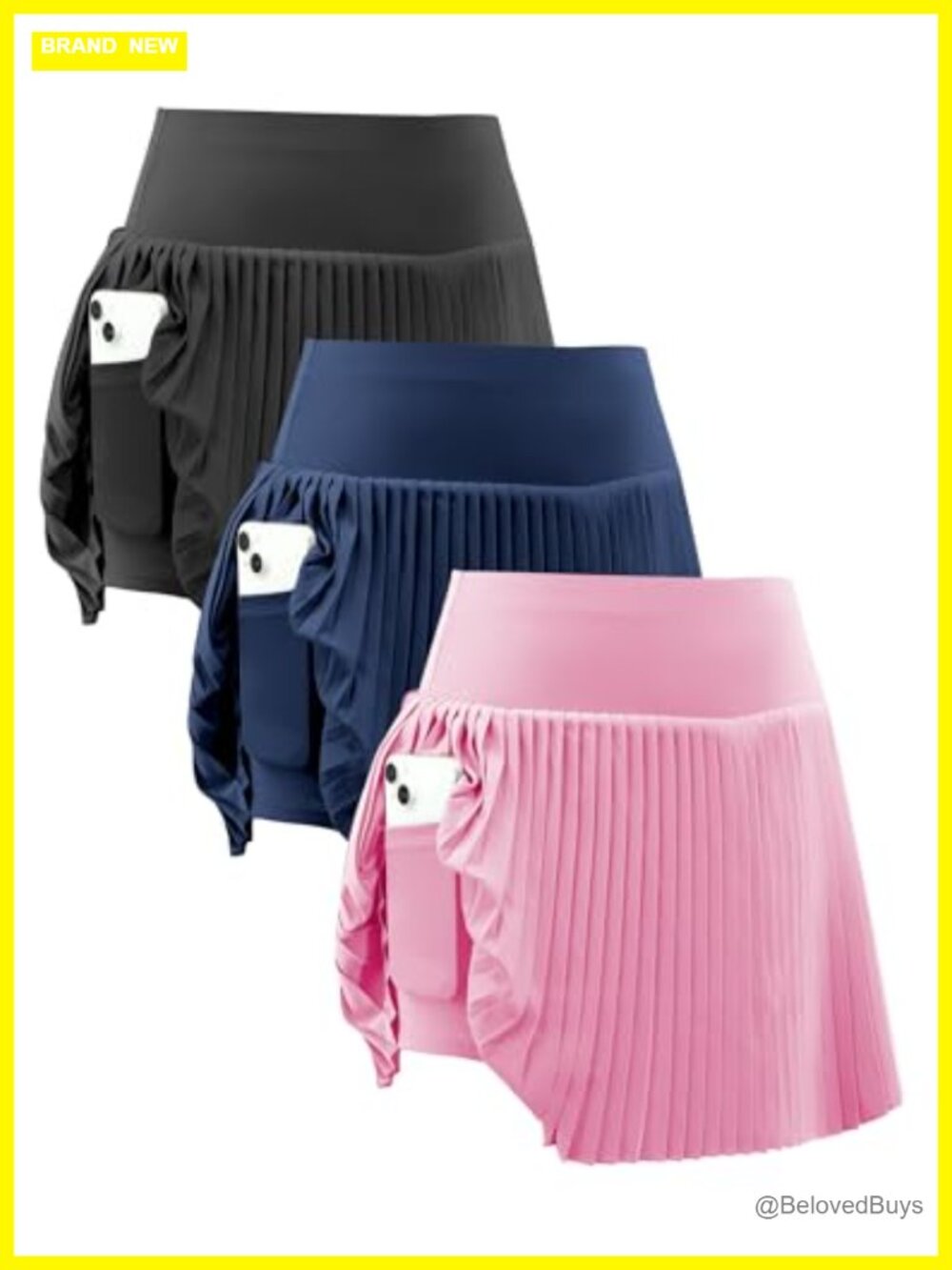 Pleated Tennis Skirt with Pockets Athletic Golf Skorts High Waisted